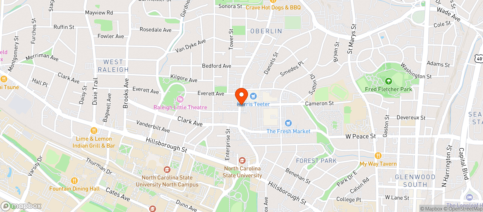 Map showing Harris Teeter