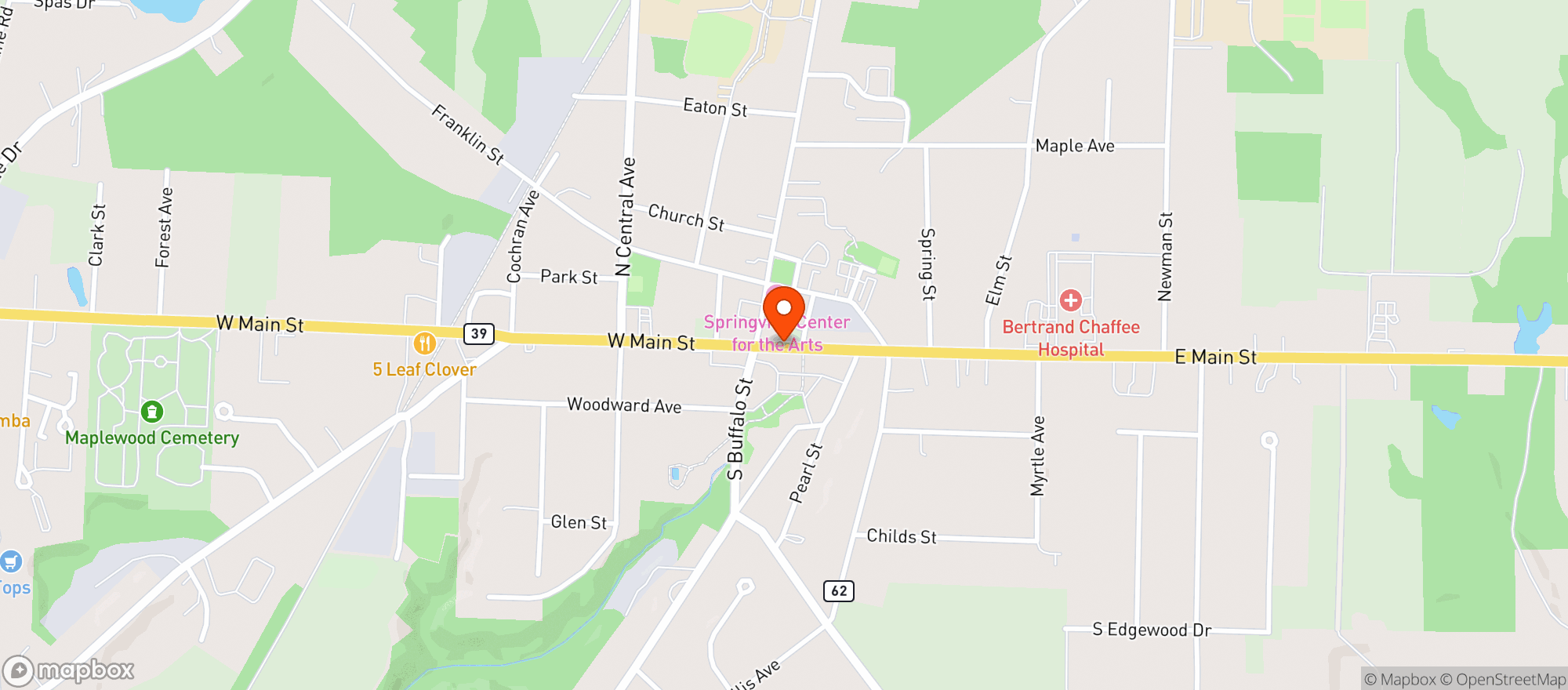 Map showing Julies Pizzeria