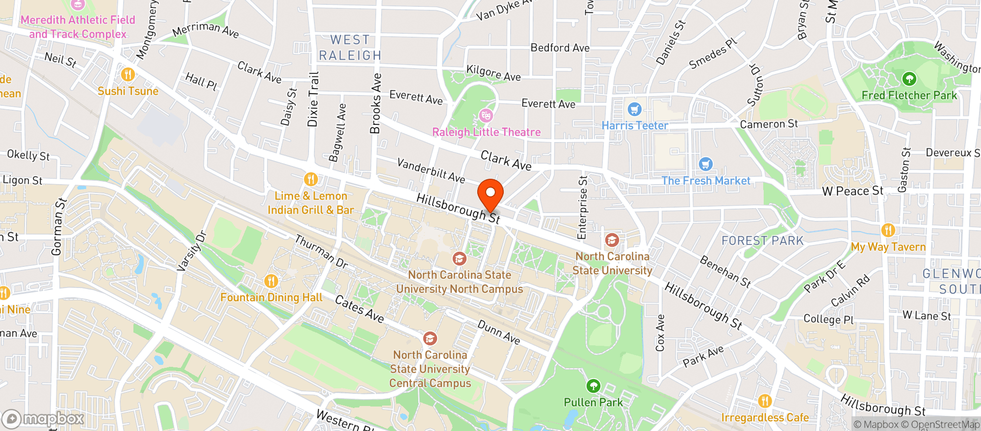 Map showing Ridgewood Wine & Beer Company