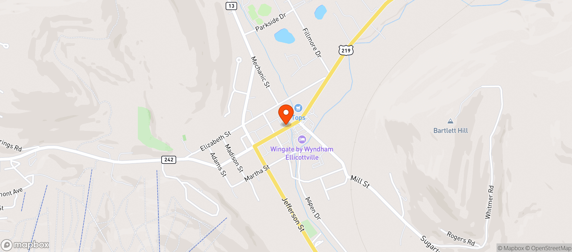 Map showing Madigan's