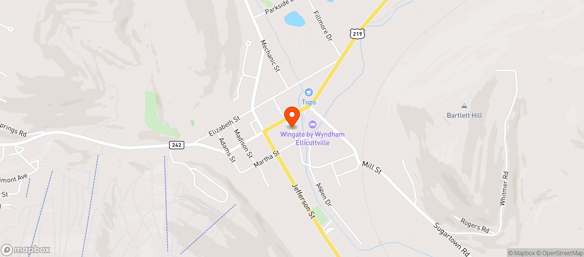 Map showing Natures Remedy - Ellicottville