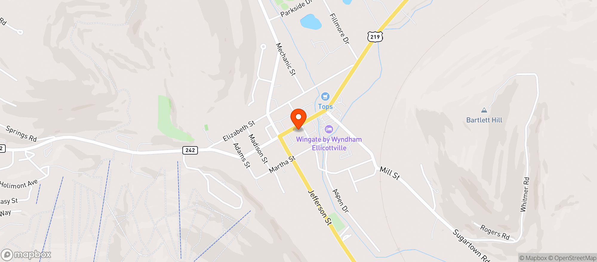 Map showing West Rose
