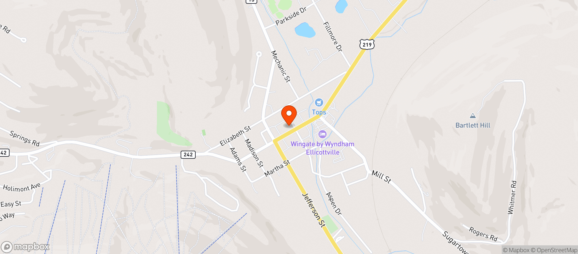Map showing Brewing Tap & Bottle & Taqueria