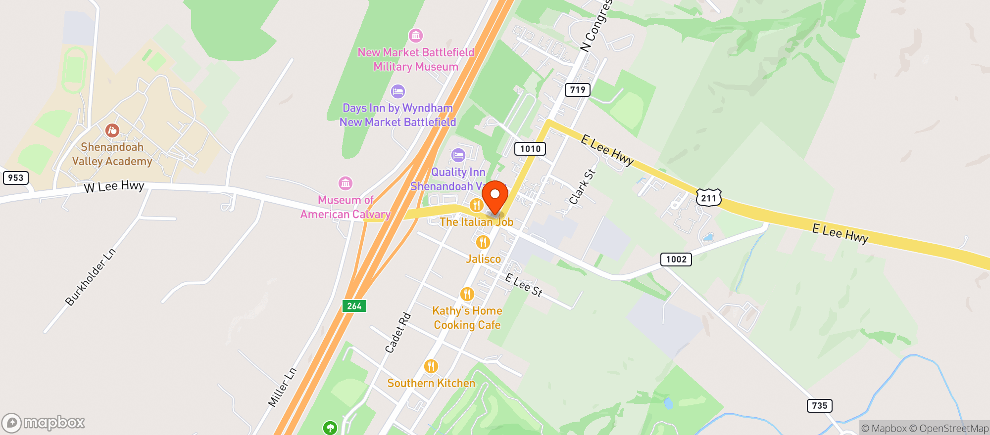 Map showing Jon Henry General Store