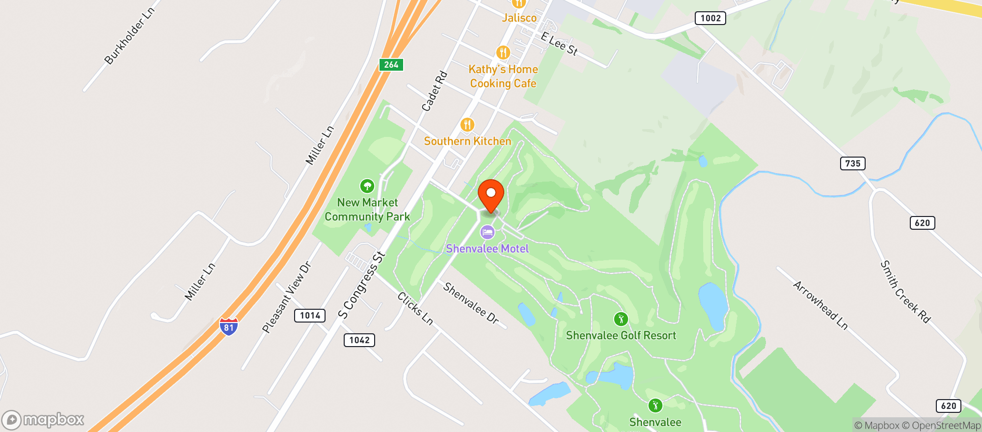 Map showing Shenvalee Lodge