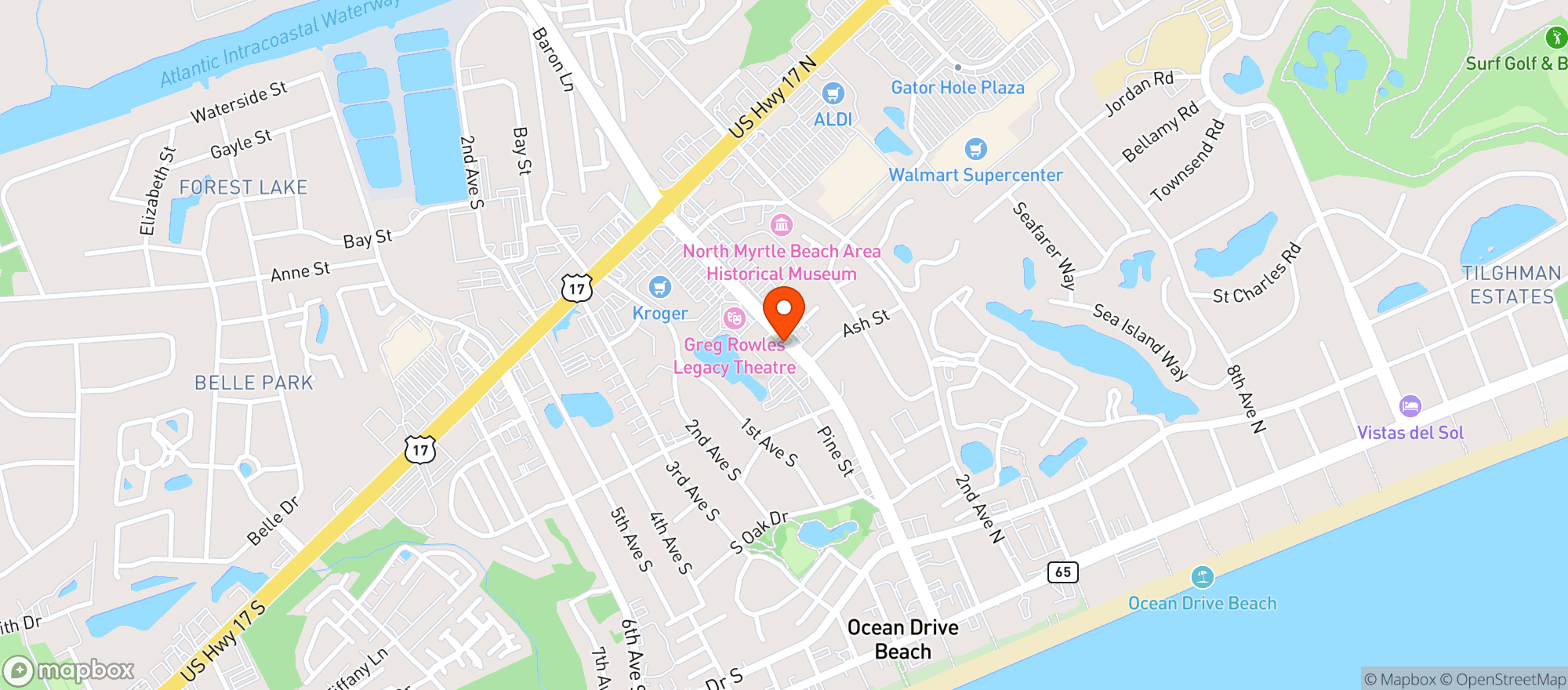 Map showing Castaway Keys Raw Bar
