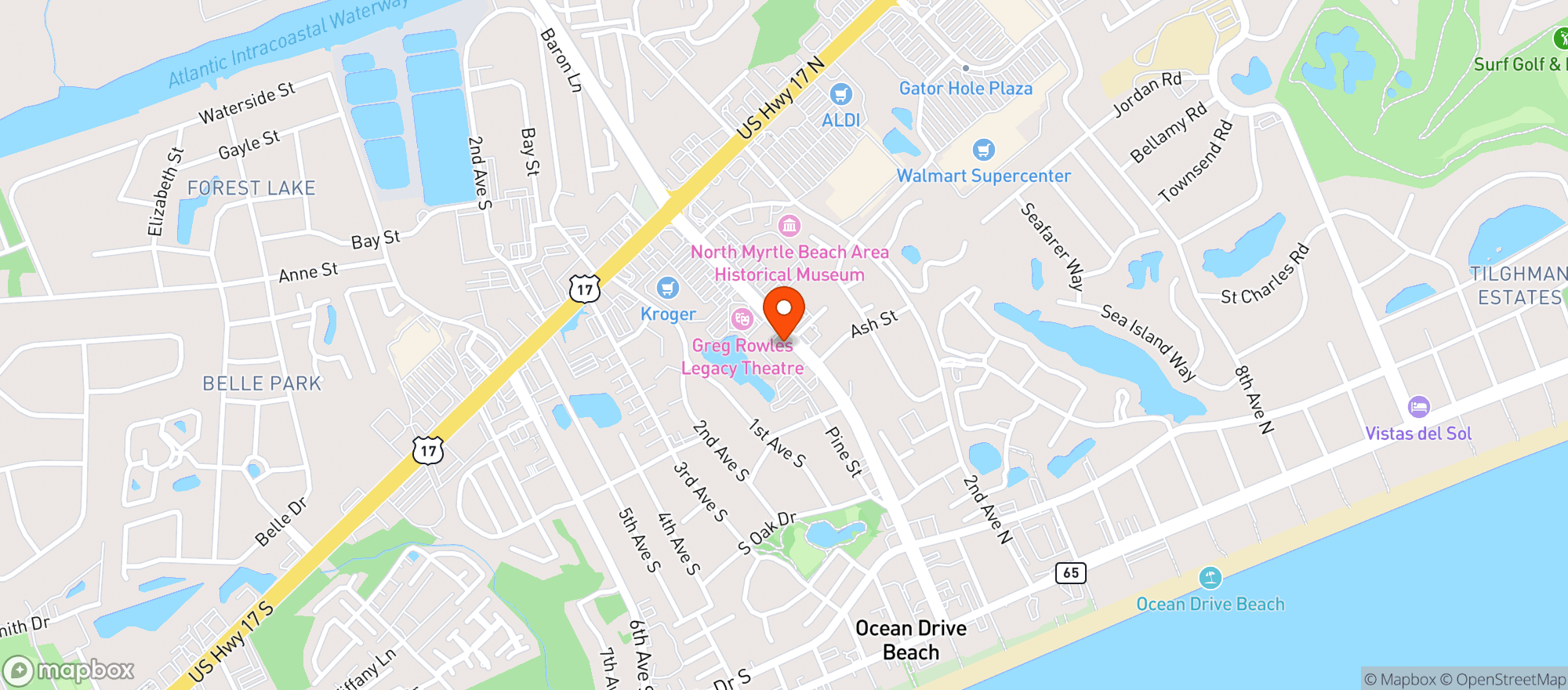 Map showing Coastal Green Wellness