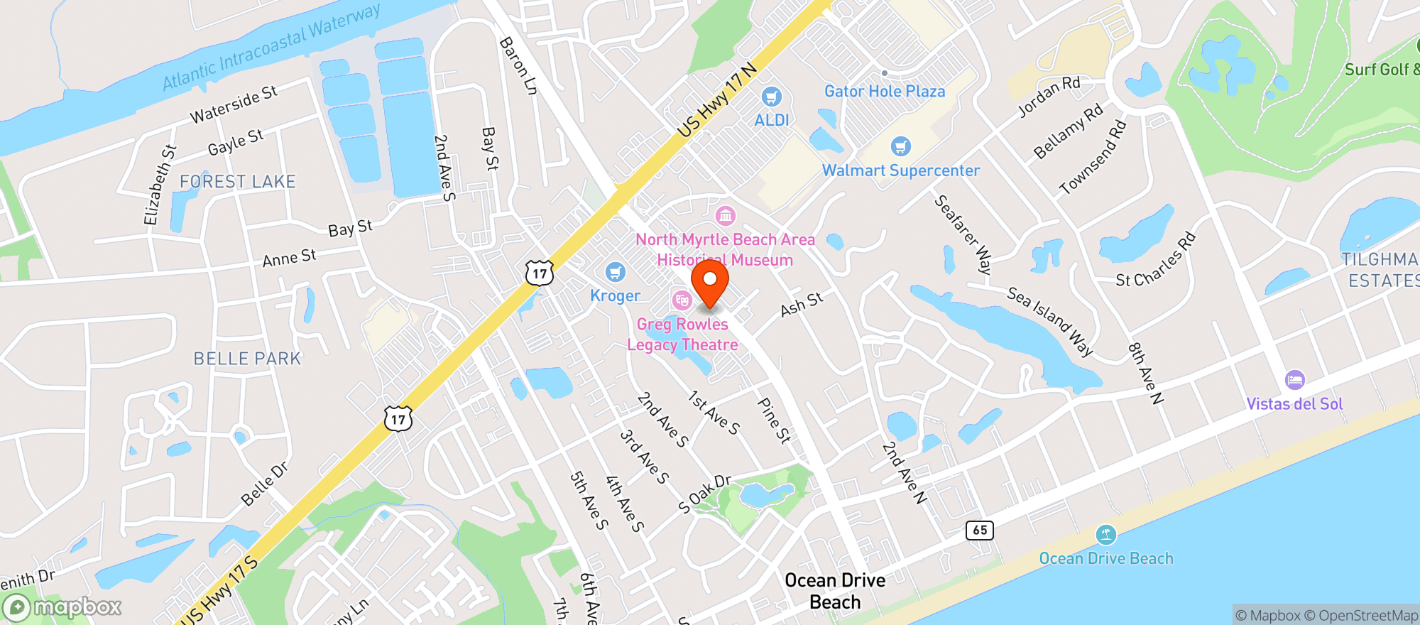 Map showing Main Street Taphouse