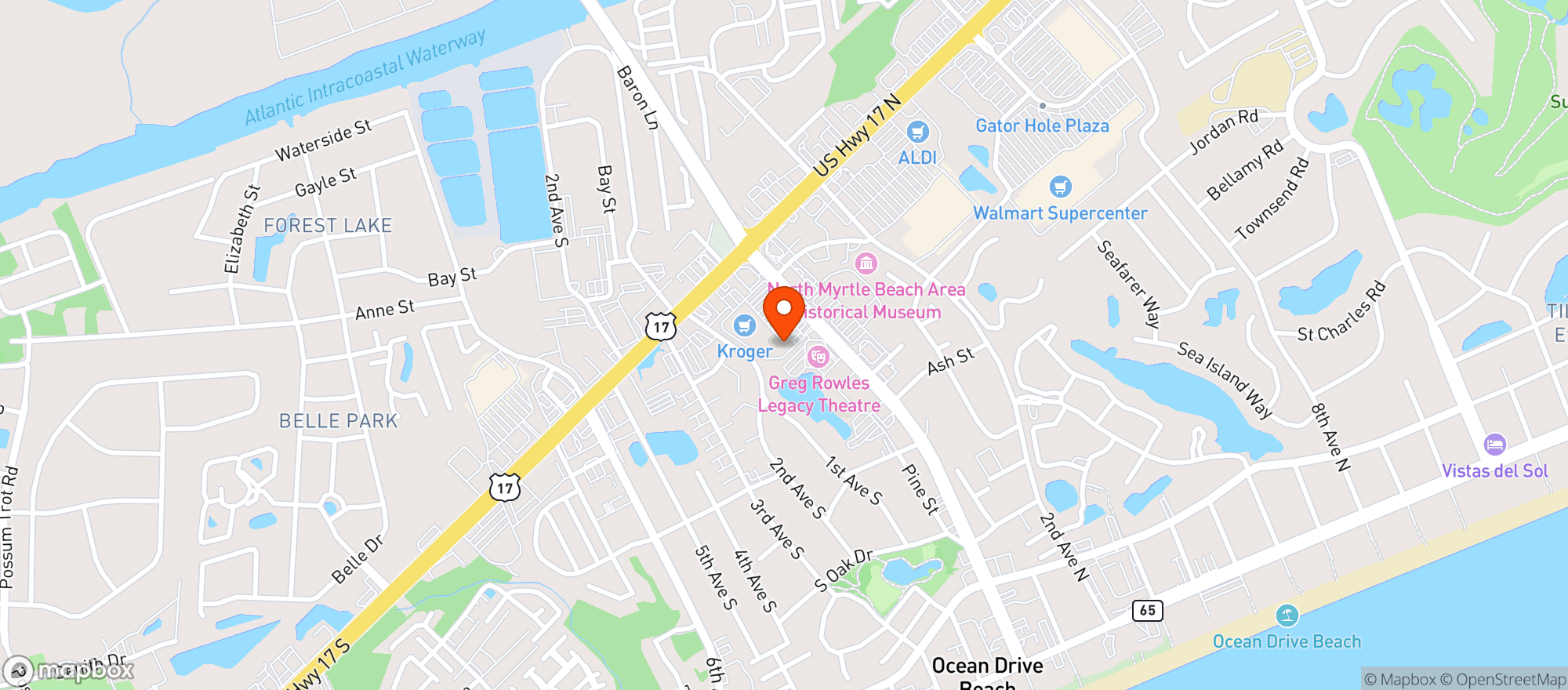 Map showing Daniello S Pizza And Sports Bar (my