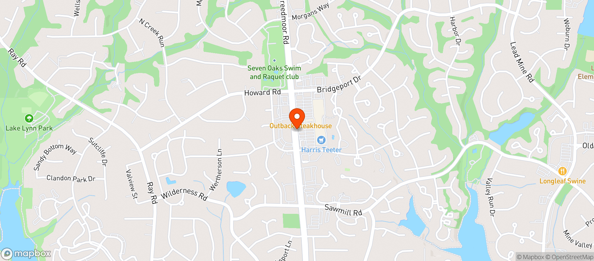Map showing Harris Teeter