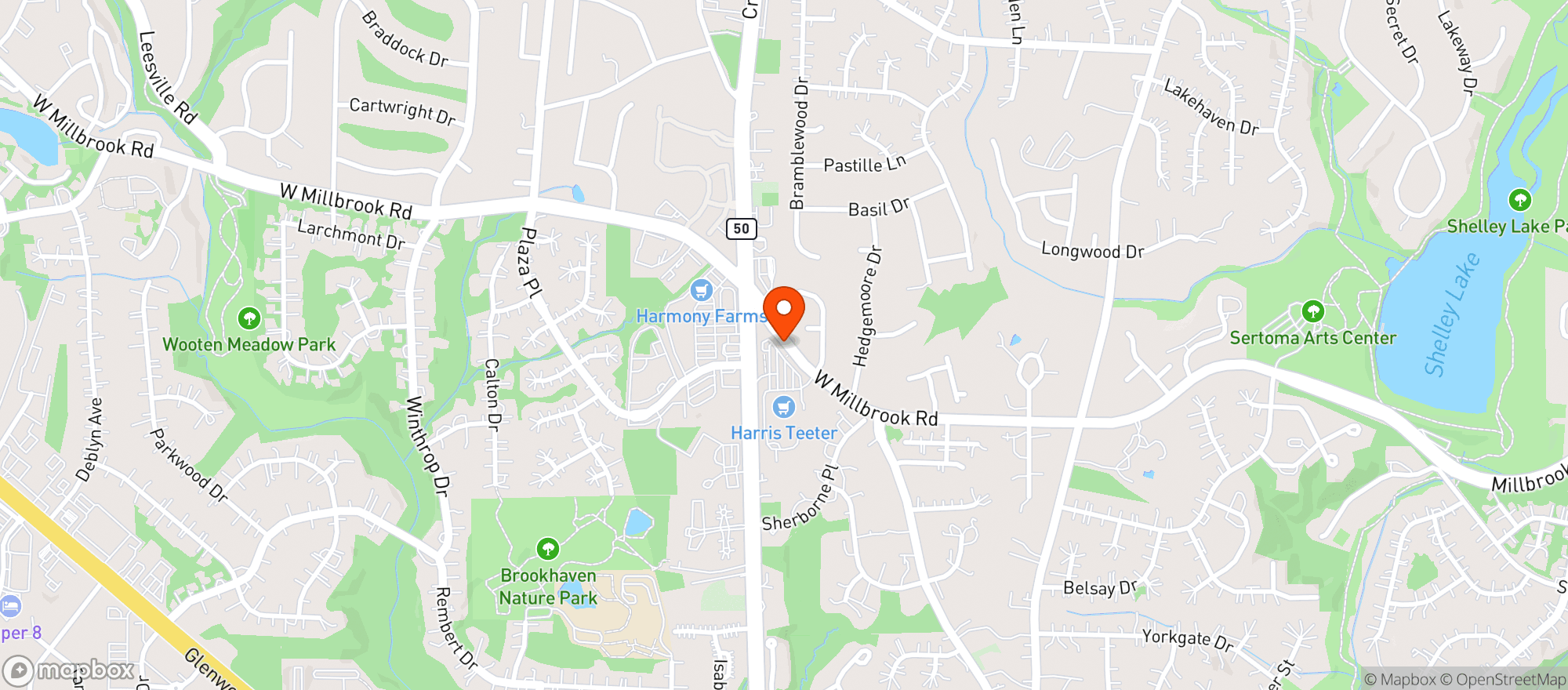 Map showing Harris Teeter