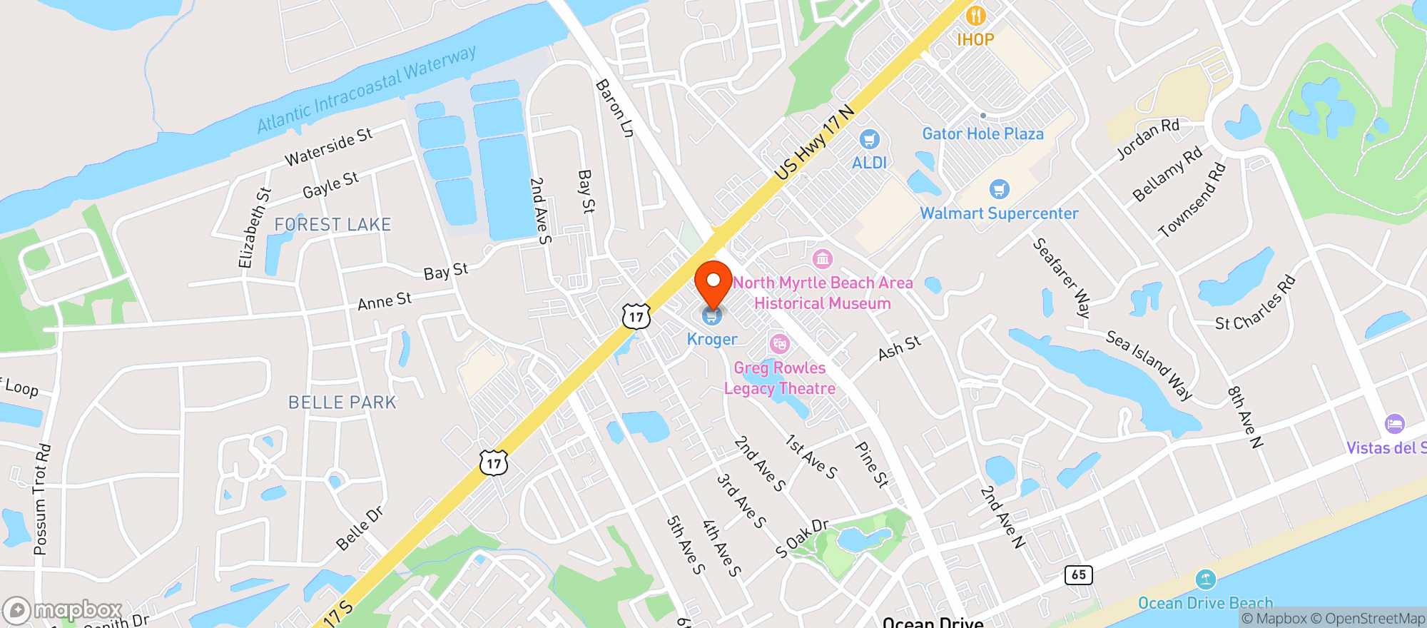 Map showing Kroger