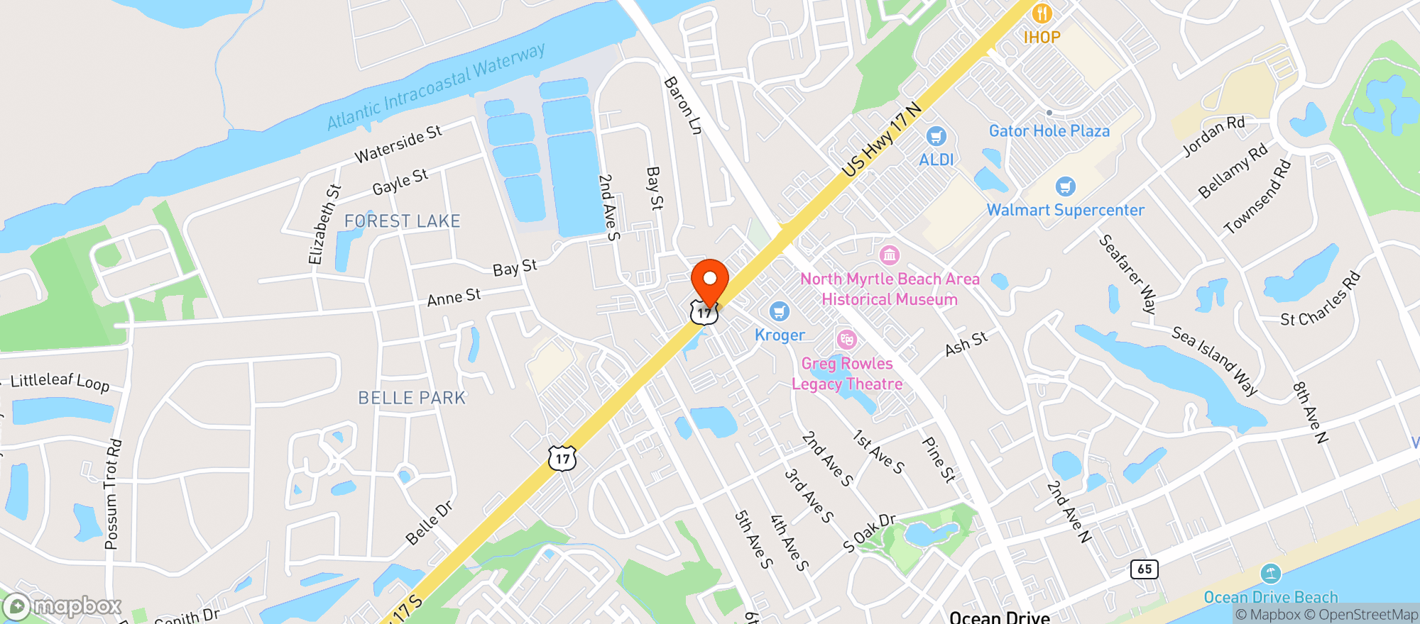 Map showing Bonefish Grill