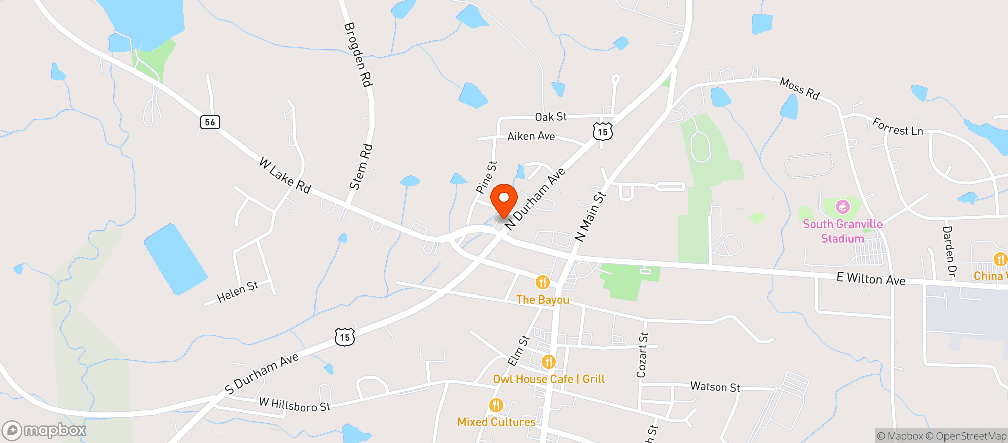 Map showing Lucky Den