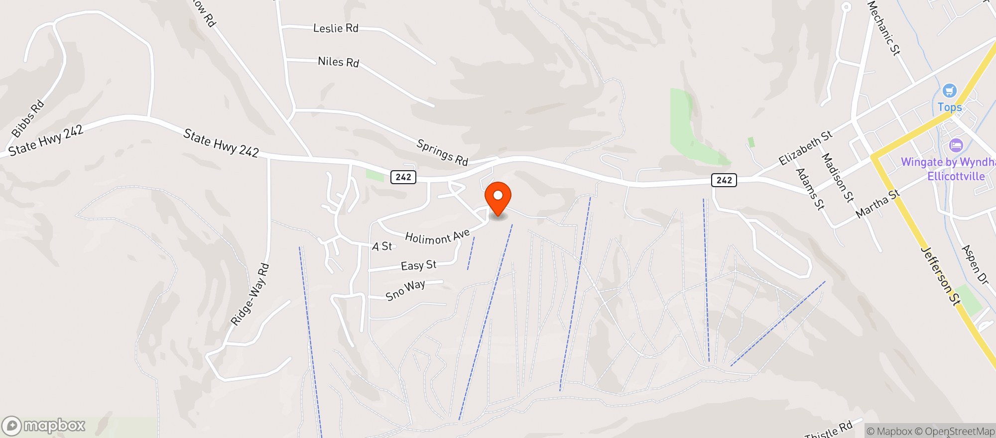 Map showing Holimont Lodge