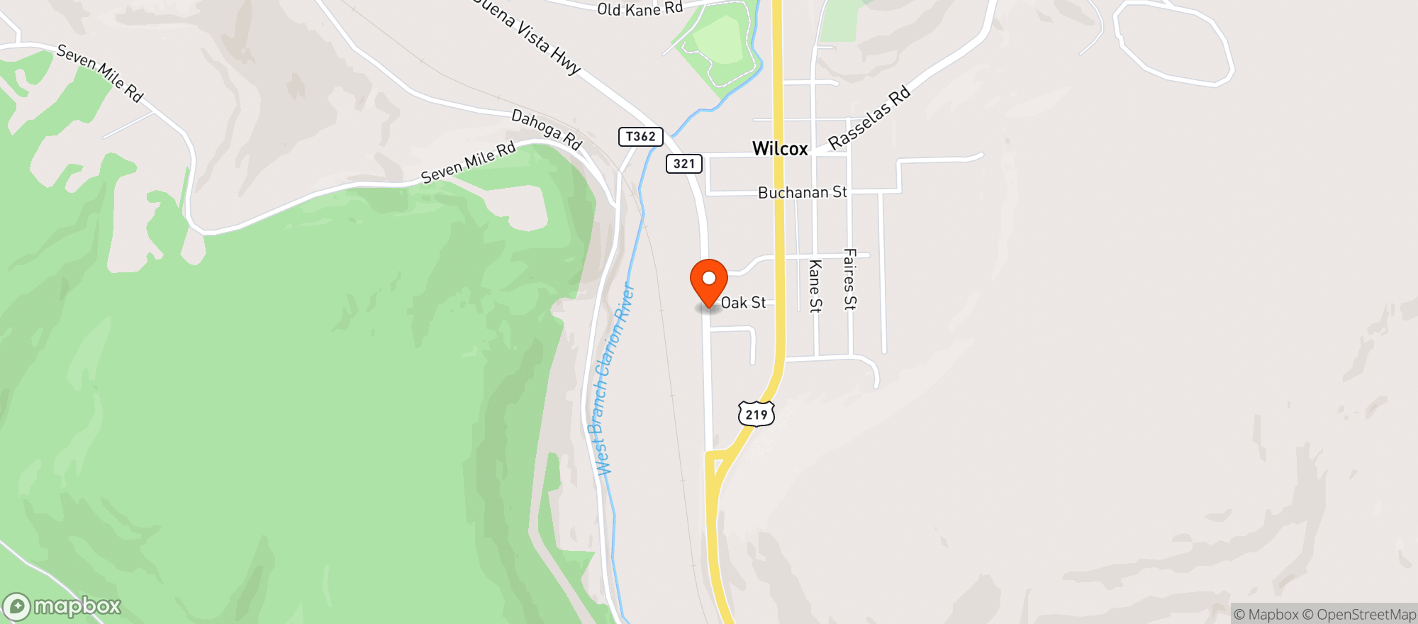 Map showing Wilcox Beverage