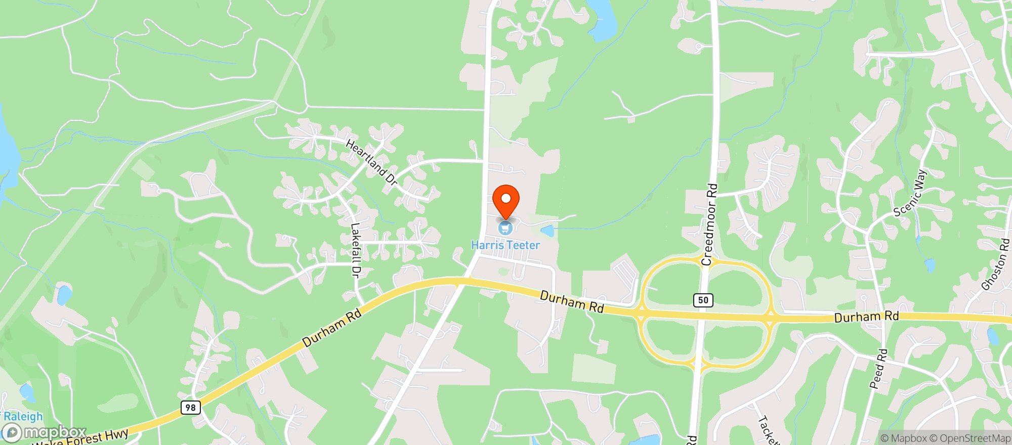 Map showing Harris Teeter