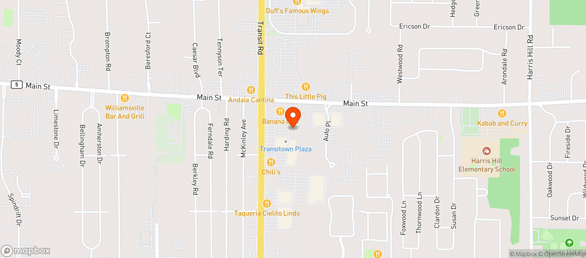 Map showing Aldi