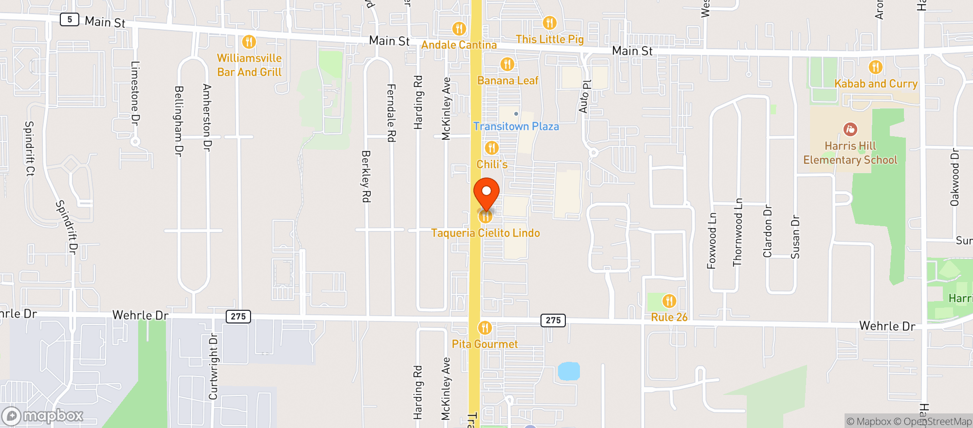 Map showing Tacos Cielito Lindo