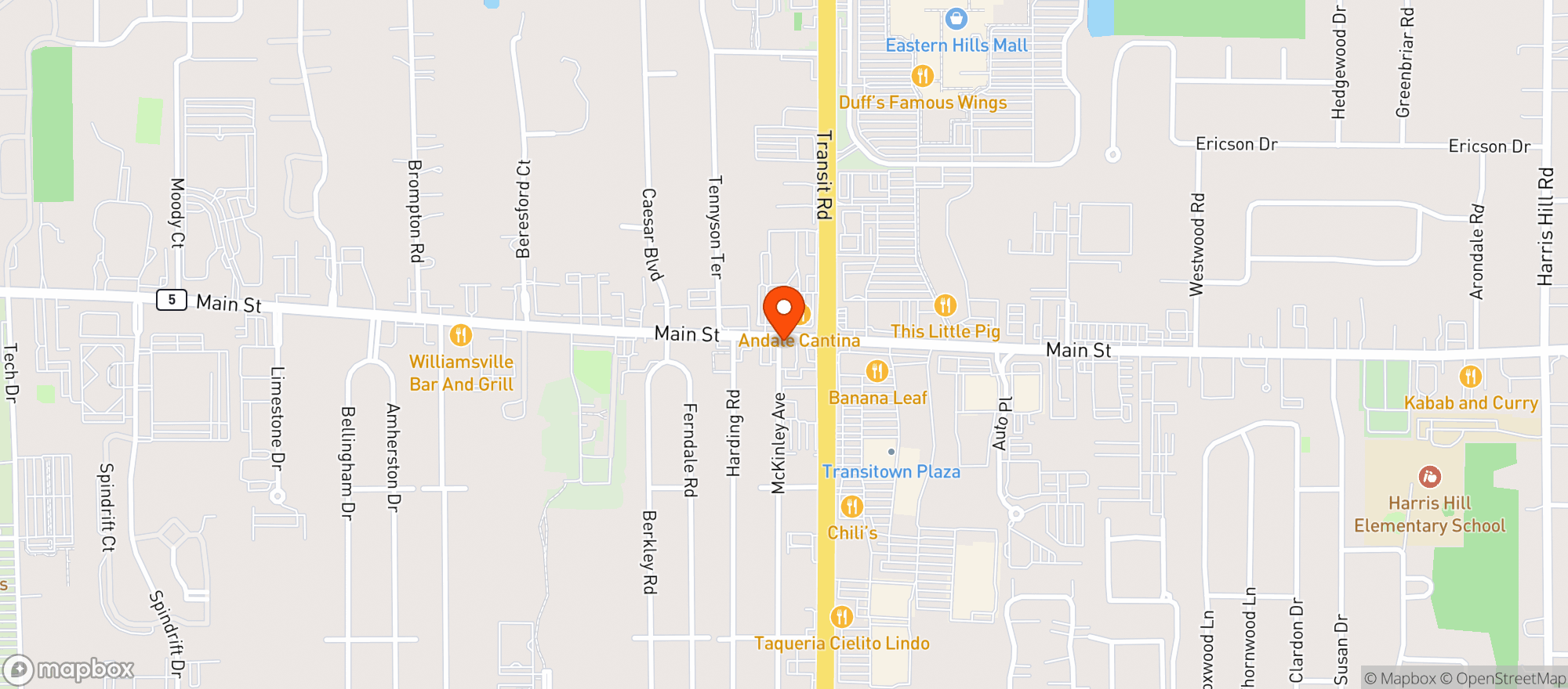 Map showing Buffalo Brew Pub