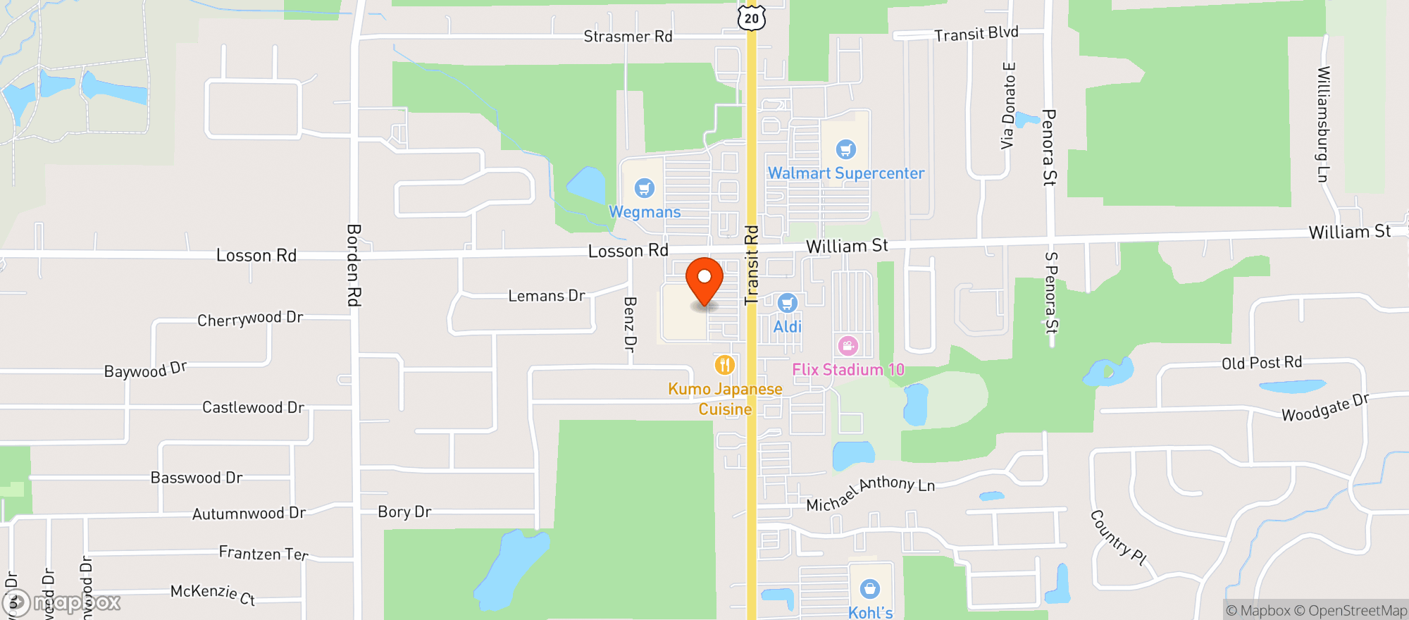 Map showing Target Store