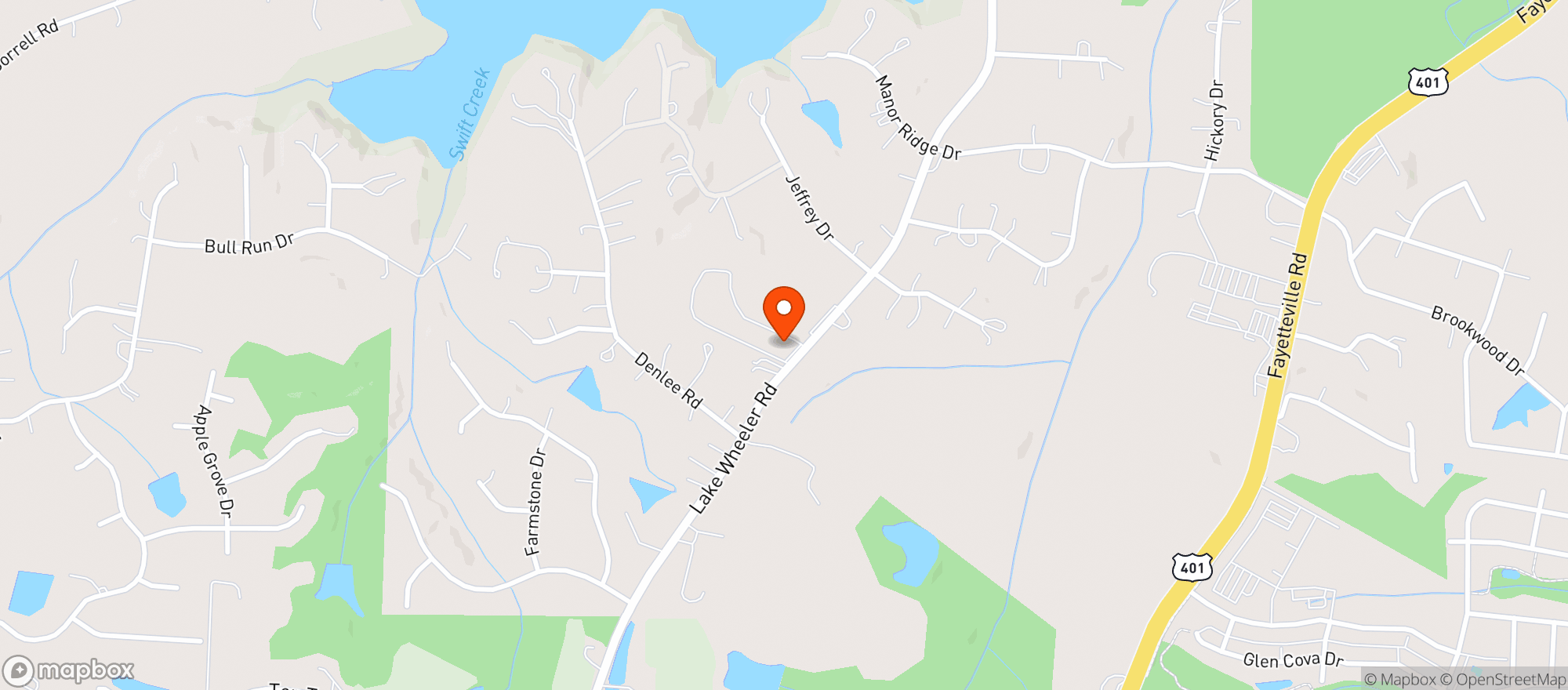 Map showing L W Convenience Store (Raleigh)