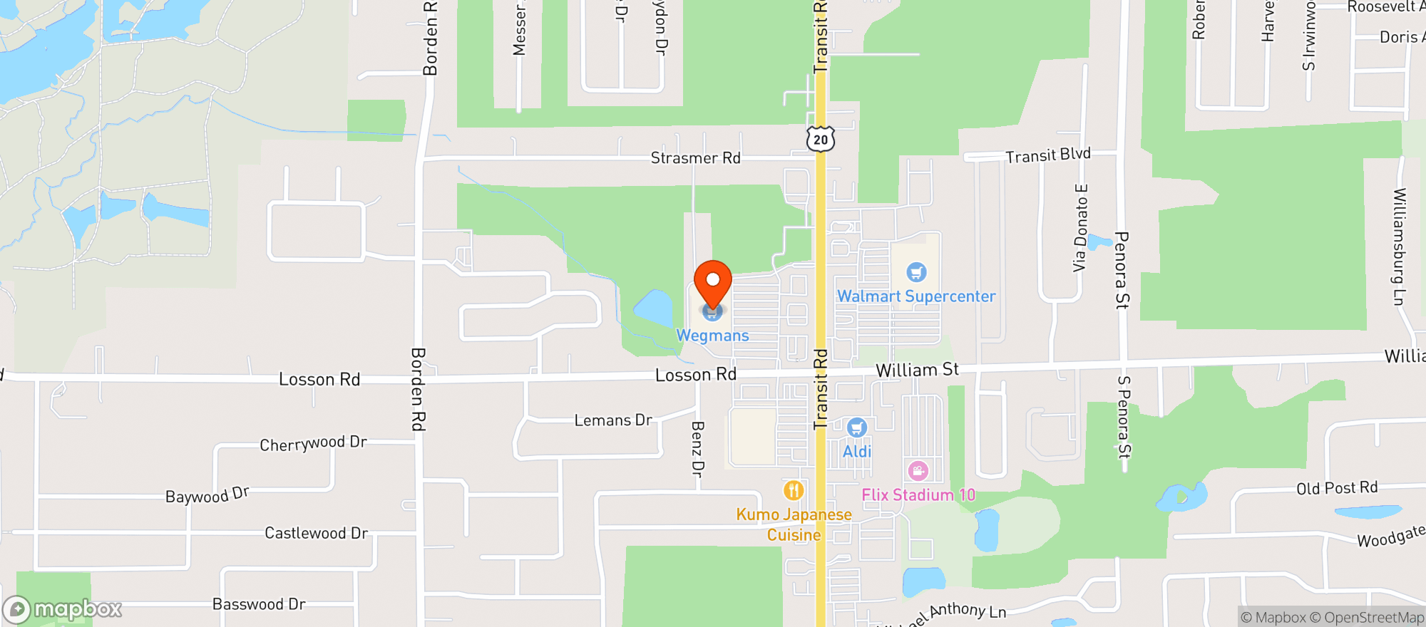 Map showing Wegmans Losson Rd