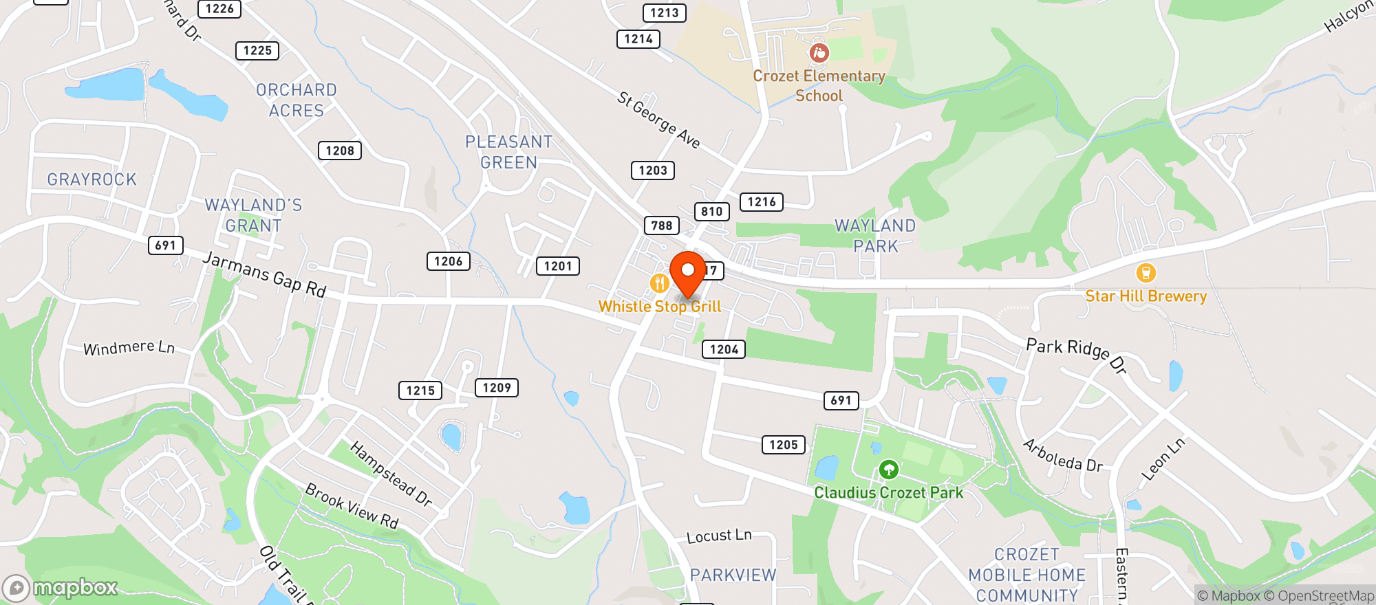 Map showing Blue Ridge Bottle Shop