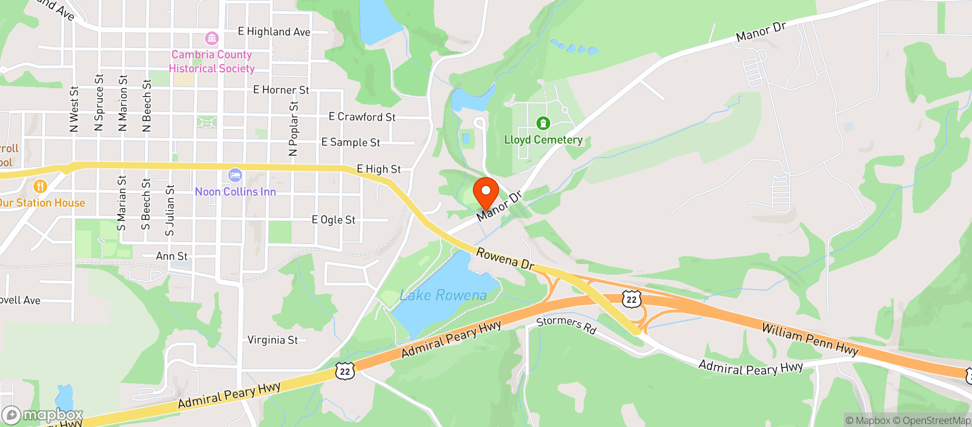 Map showing Brew 22