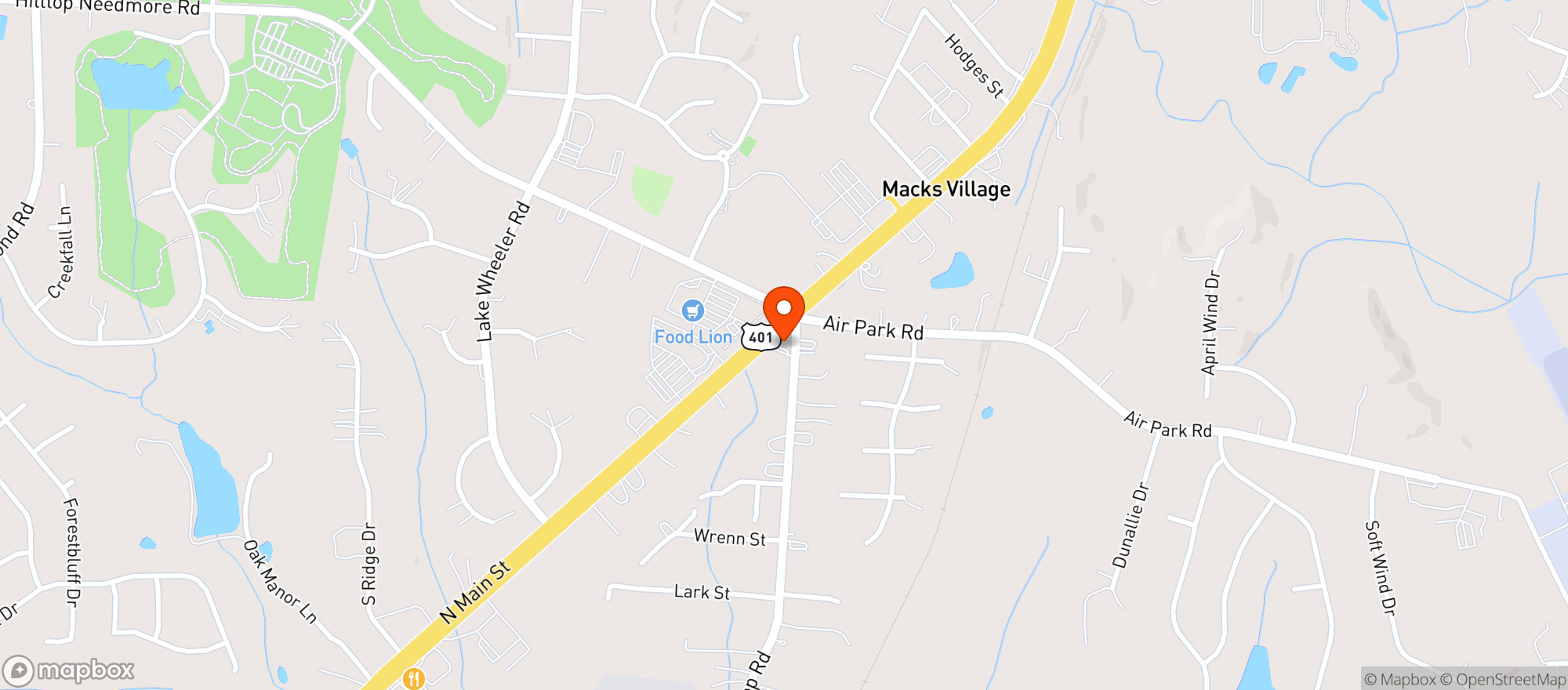 Map showing Hill Top Food Mart