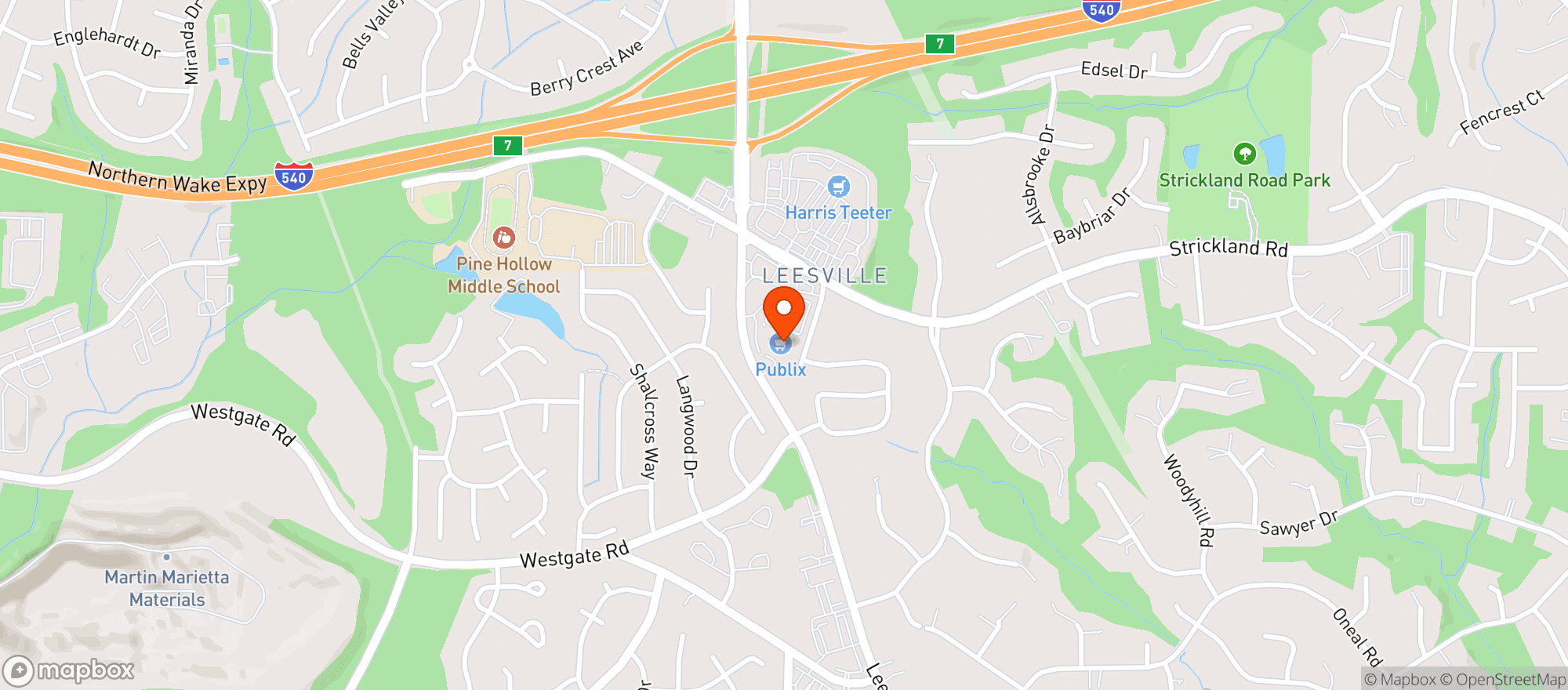 Map showing Publix