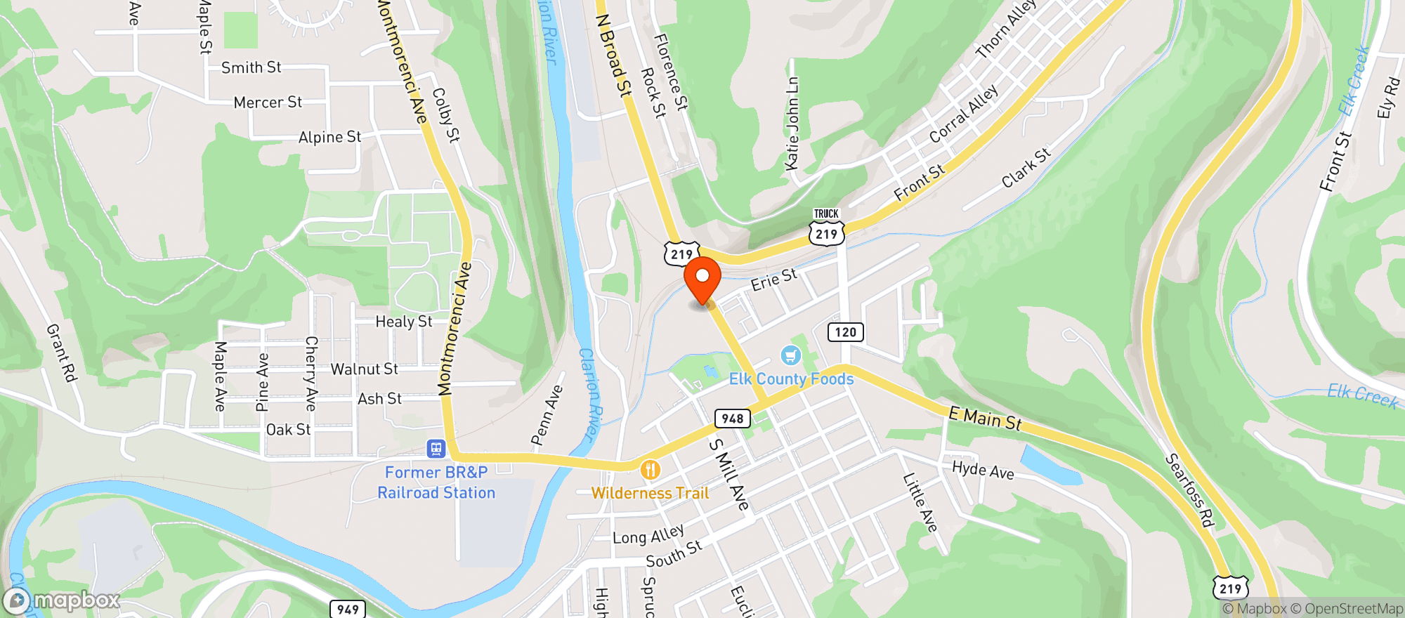 Map showing Bobs Beverage