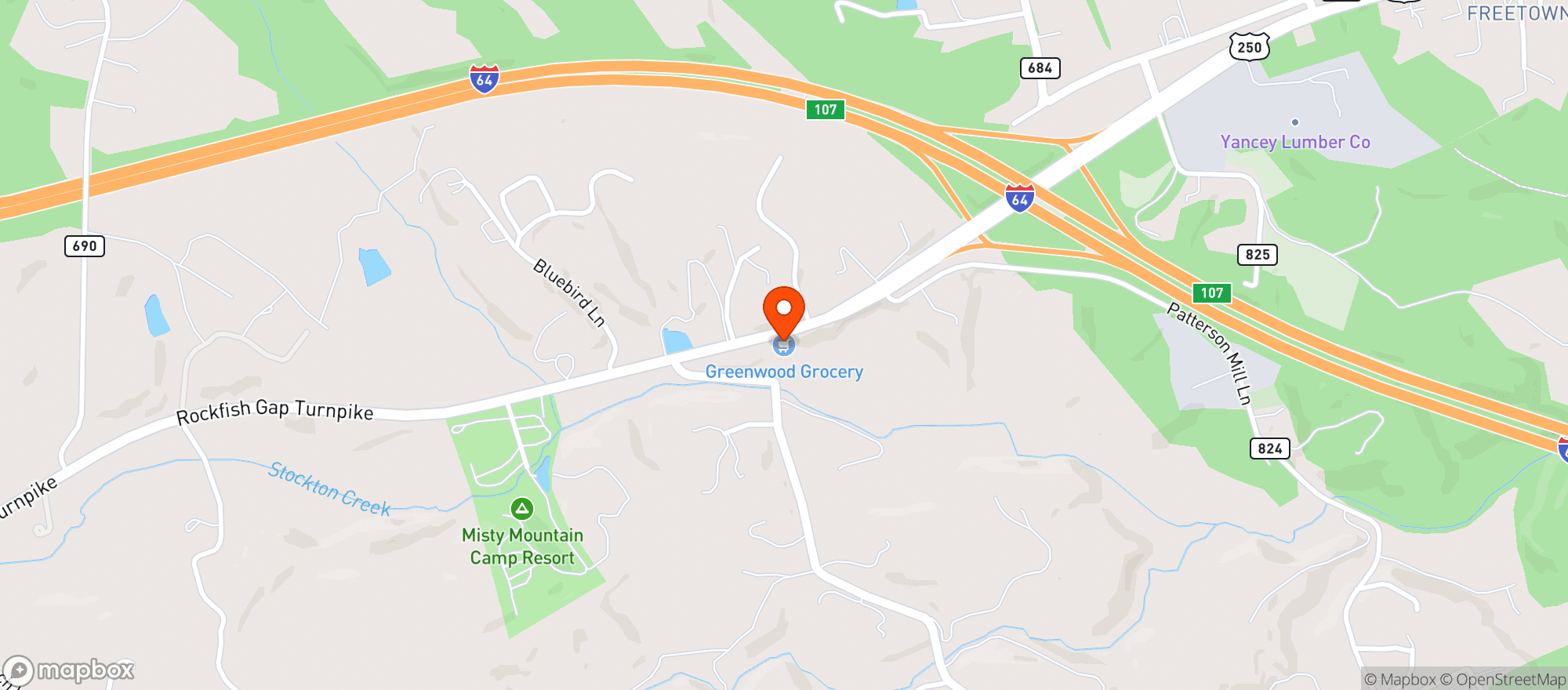 Map showing Greenwood Gourmet