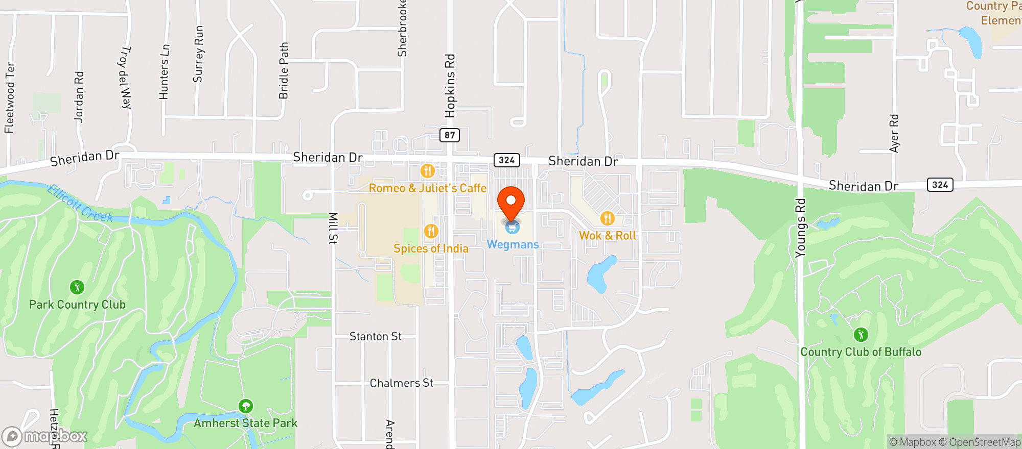 Map showing Wegmans-Williamsville