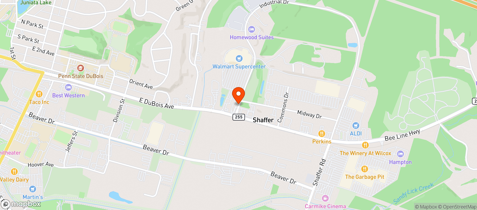 Map showing Walmart Supercenter