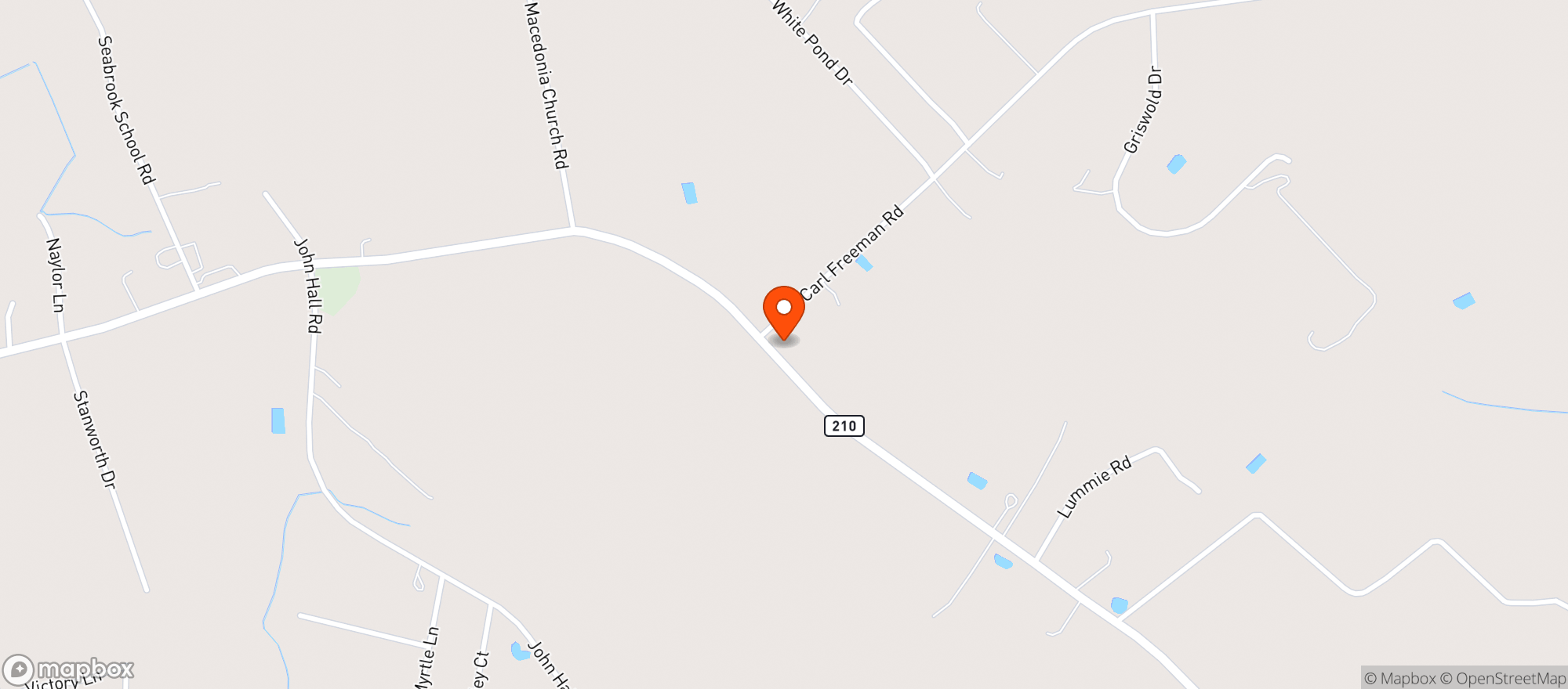 Map showing 210 Mini Mart