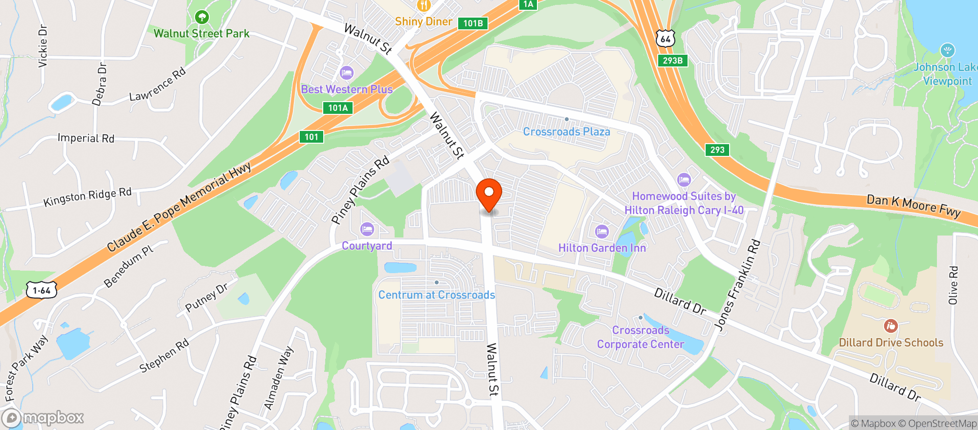 Map showing Target Store
