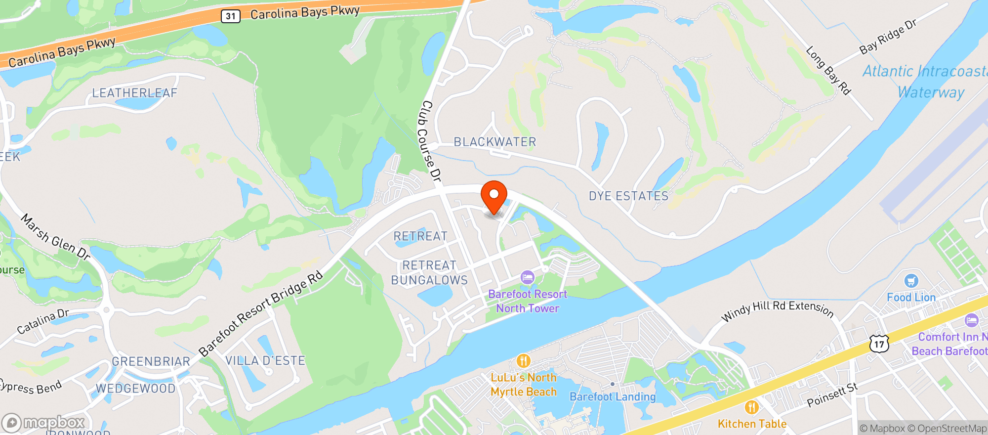 Map showing Barefoot Market & Cafe