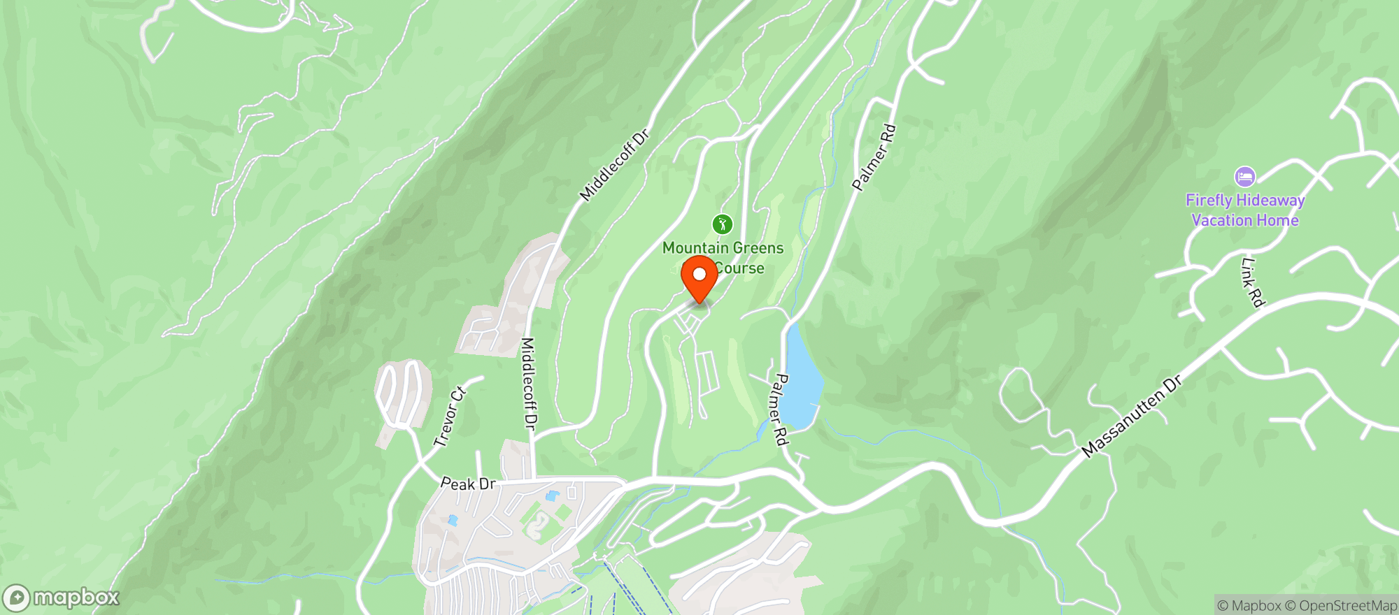 Map showing Massanutten Resort Ski Lodge