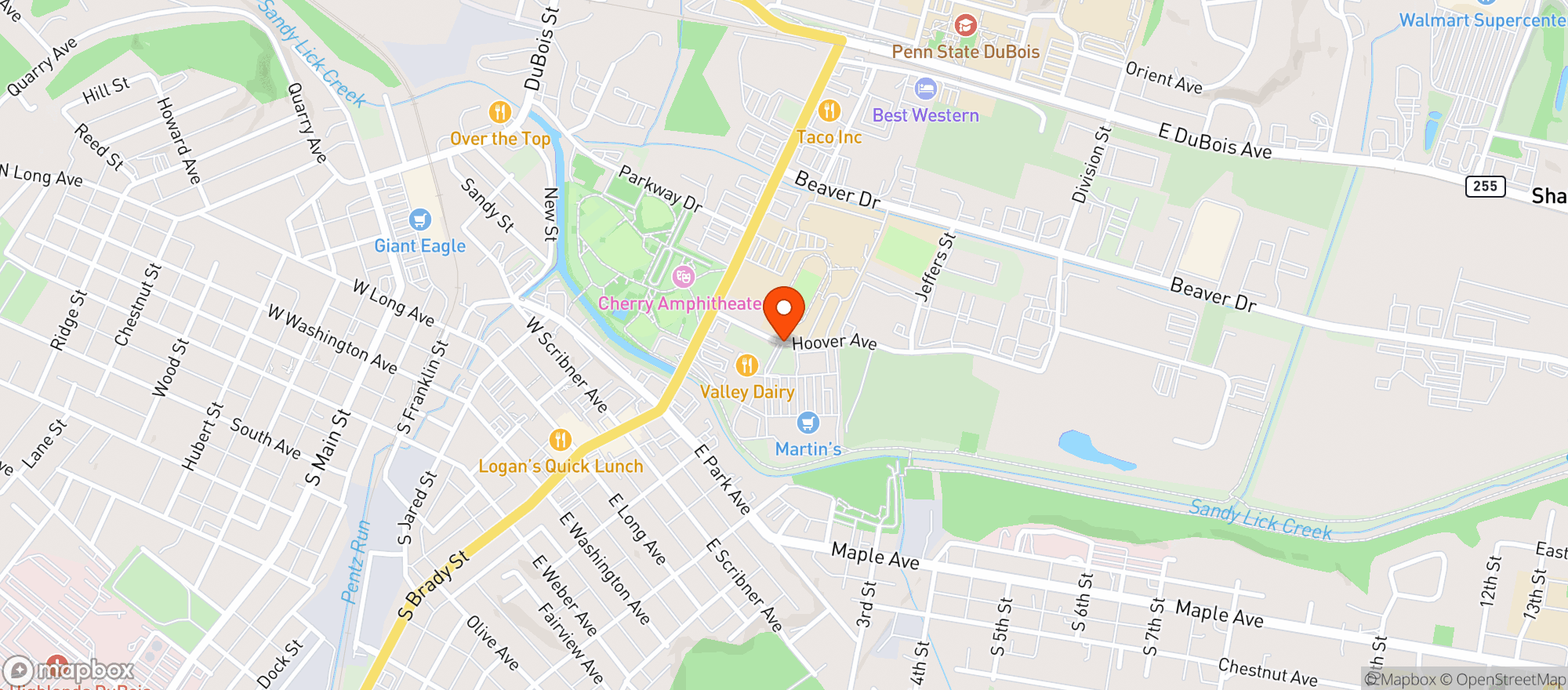 Map showing Martins Food Market