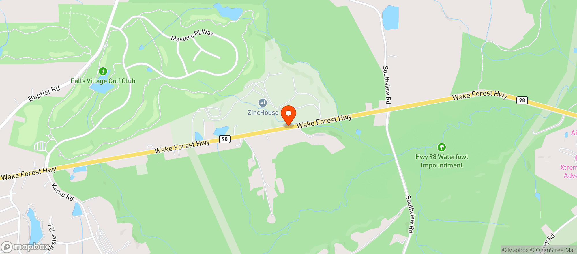 Map showing ZincHouse Winery & Brewery
