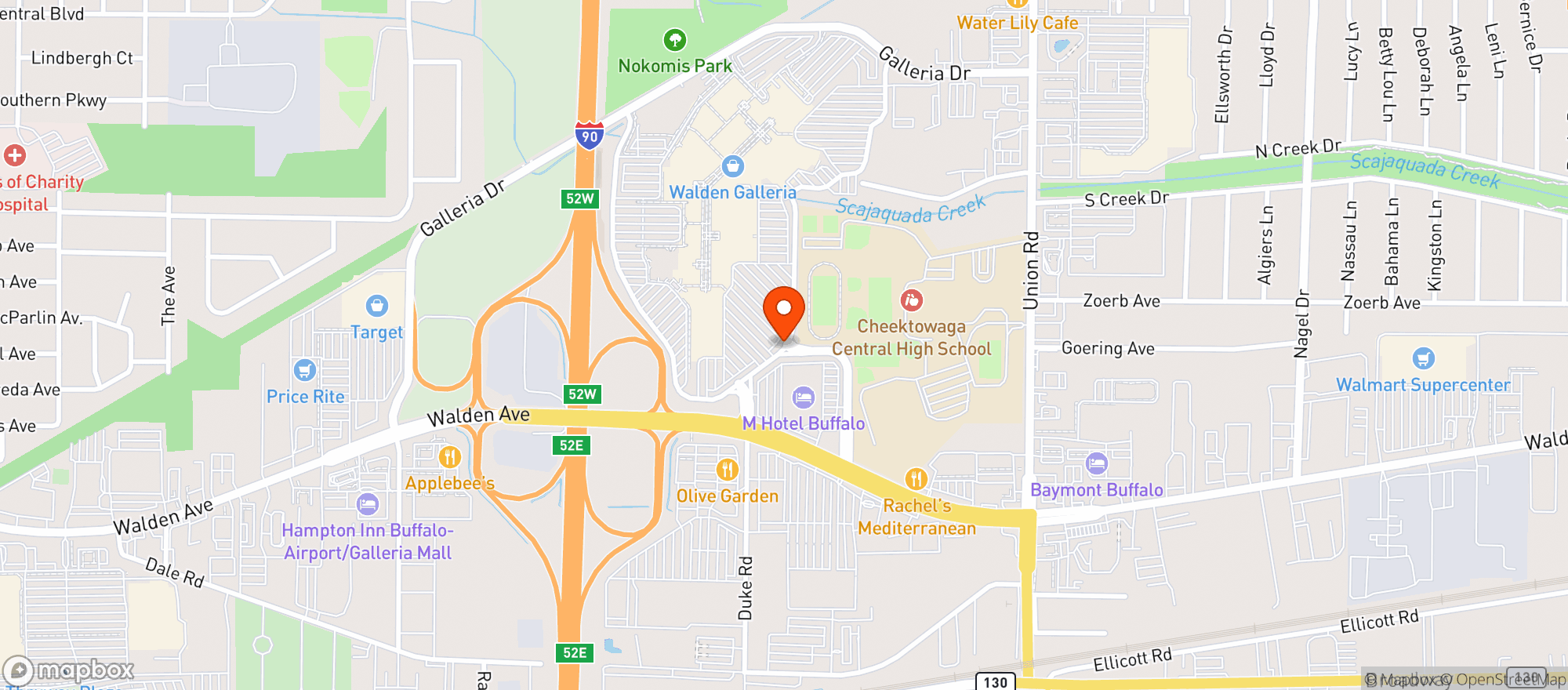 Map showing Senor Leon Mexican Cantina