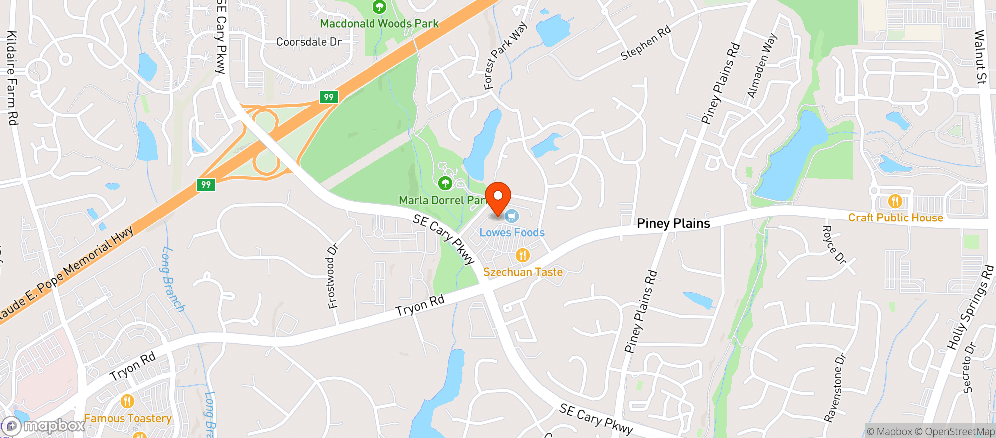 Map showing Break Time Billards