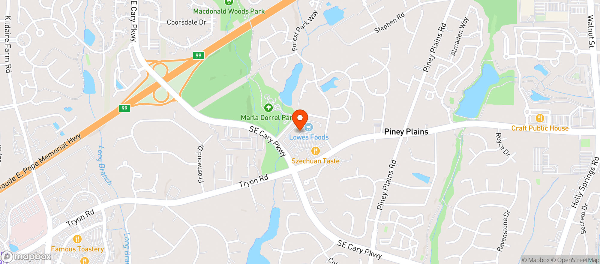 Map showing Lowes Foods