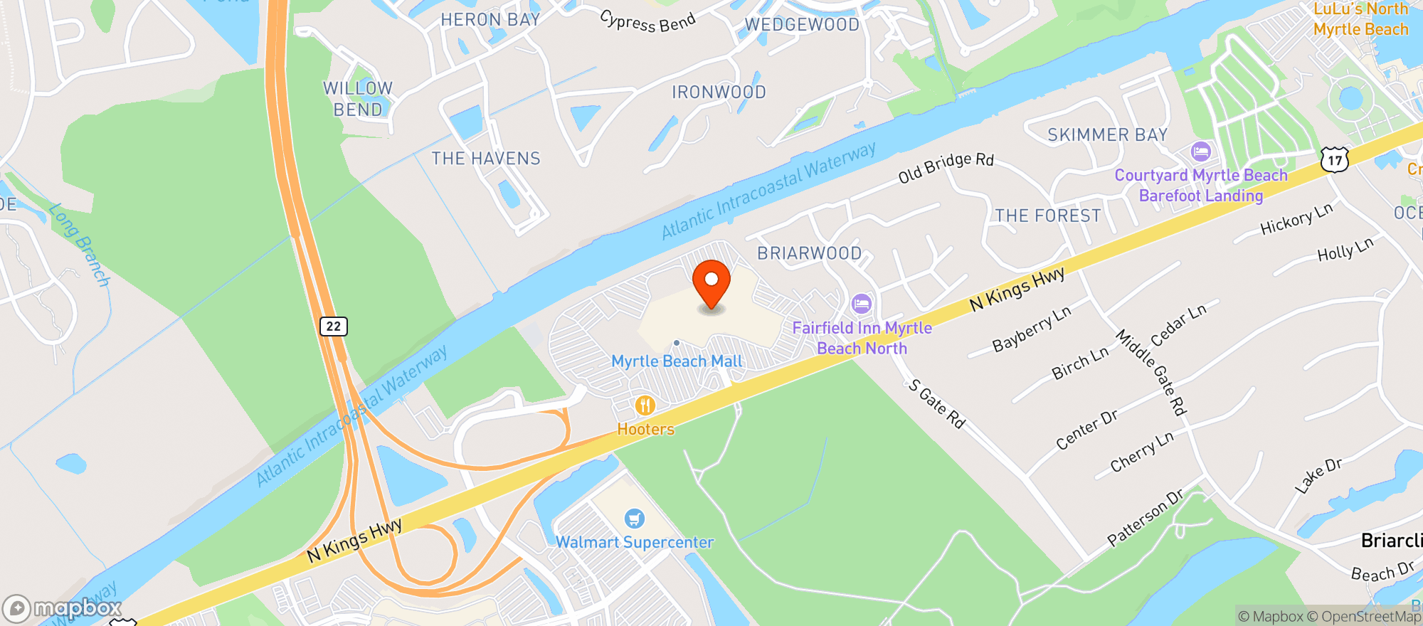 Map showing Twin Peaks