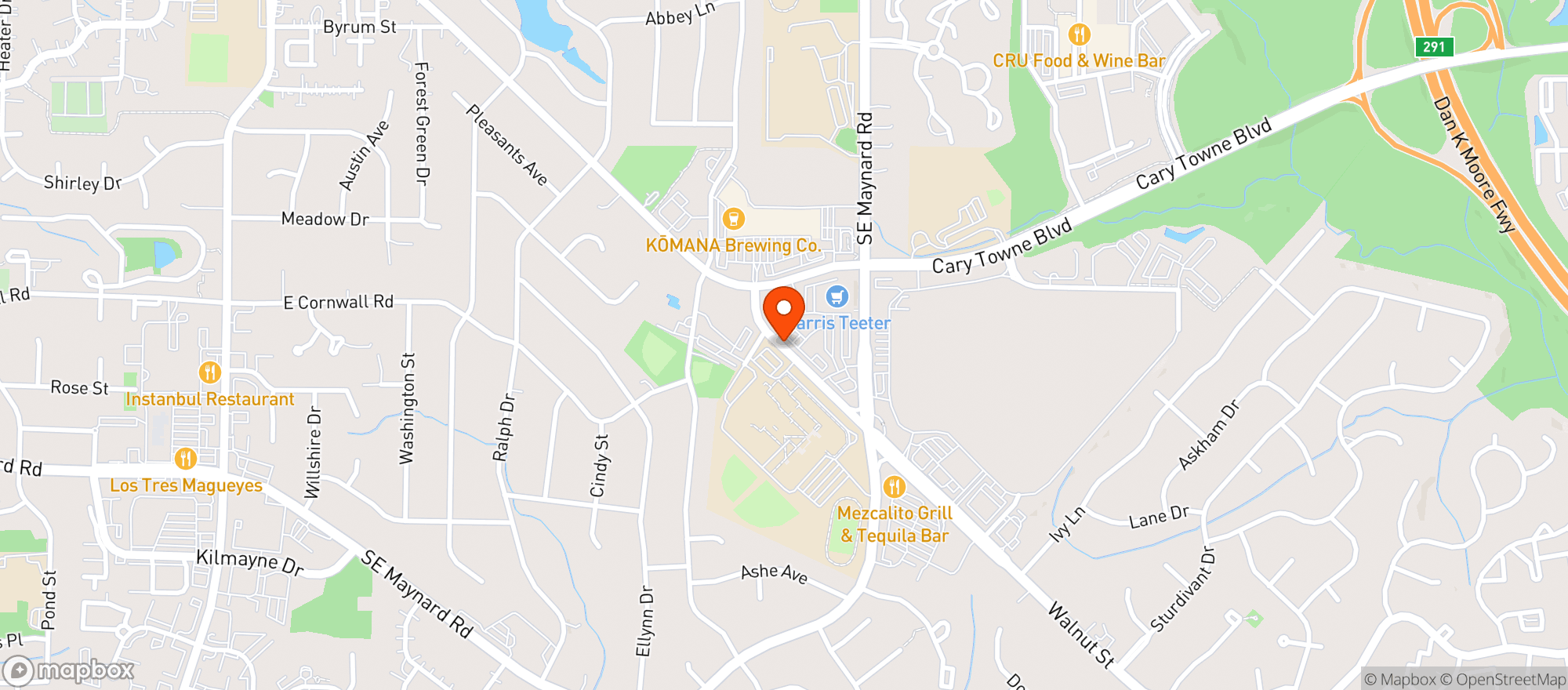 Map showing Harris Teeter