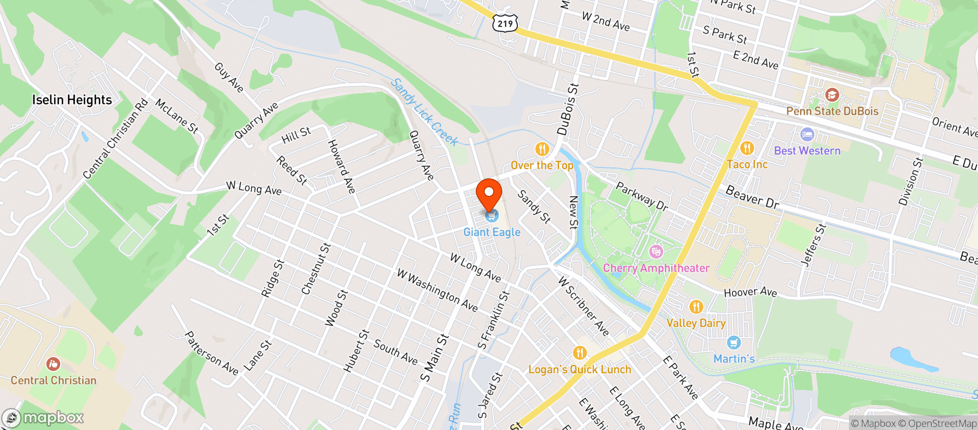 Map showing Giant Eagle