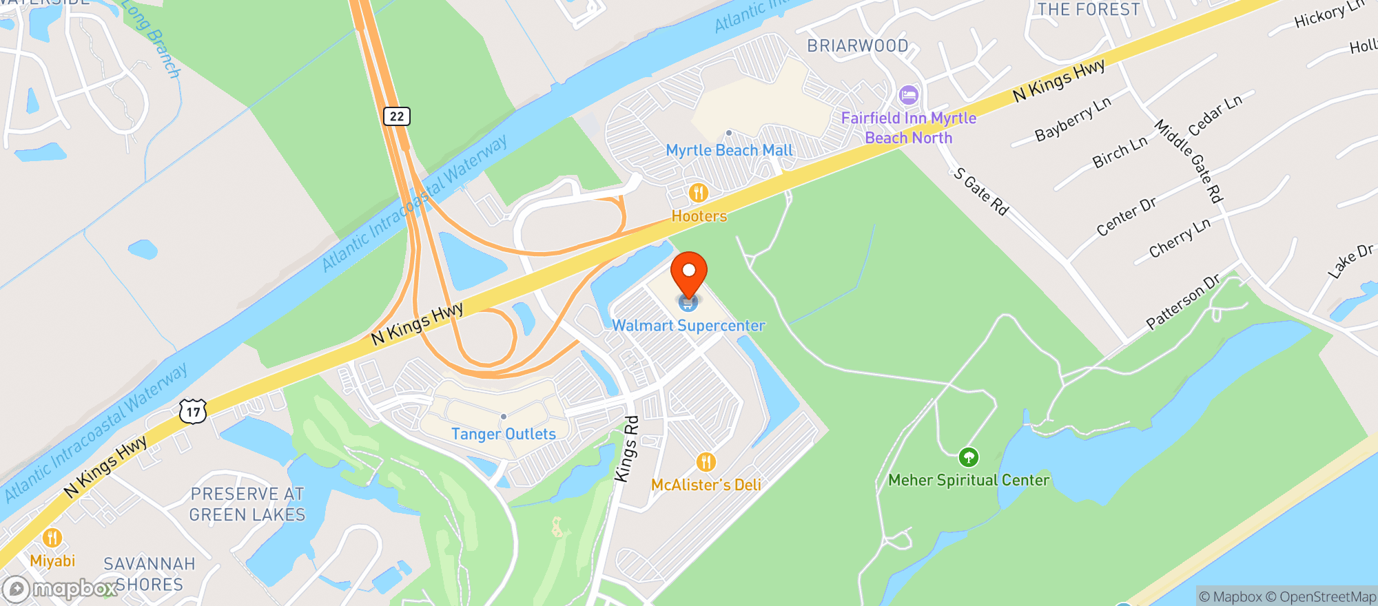 Map showing Walmart Supercenter #643
