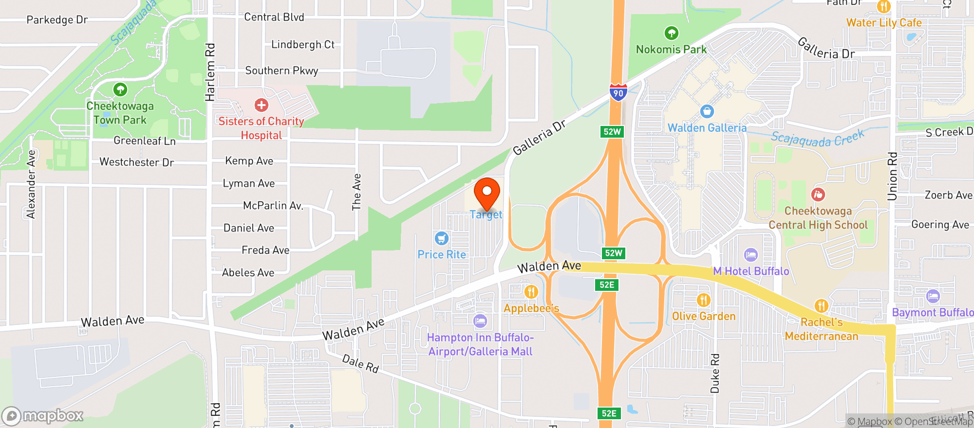 Map showing TARGET - WALDEN GALLERIA