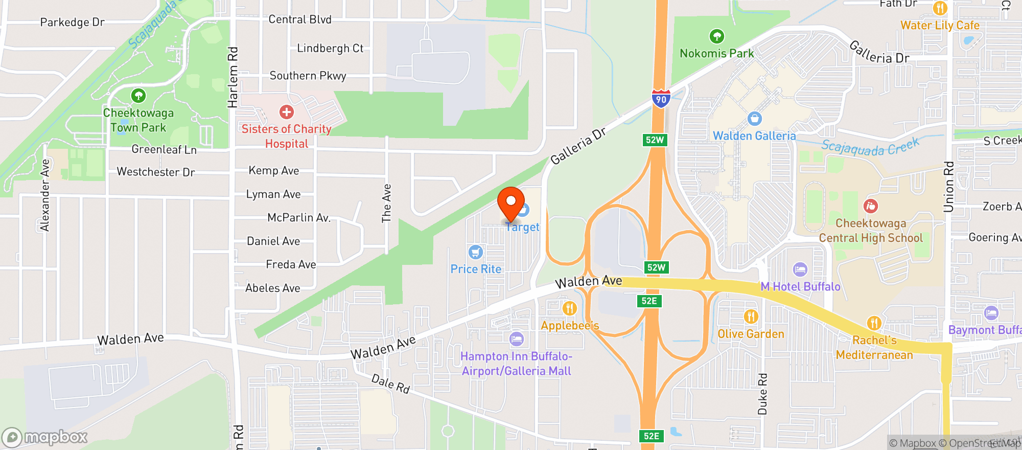 Map showing Target Store
